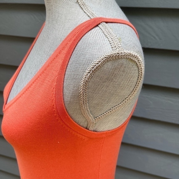 DANA Buchman Sweater Bright Coral Sleeveless V-Neck Silk Blend Petite Medium - Picture 5 of 11